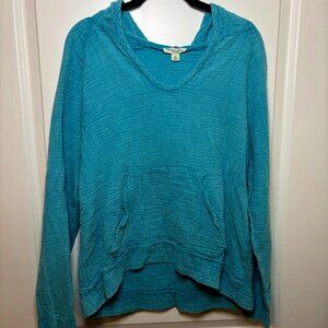 Christian Siriano Women's Hoodie Small Aquamarine/Teal 100%Cotton